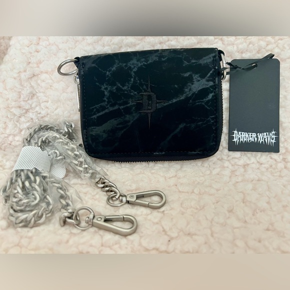 NWT Dolls Kill Darker Wavs Diatonic Crossbody Coin Purse Removable Chain Strap - Picture 2 of 13